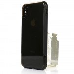 Wholesale Apple iPhone X (Ten) Clear Armor Shell Hybrid Case (Smoke)